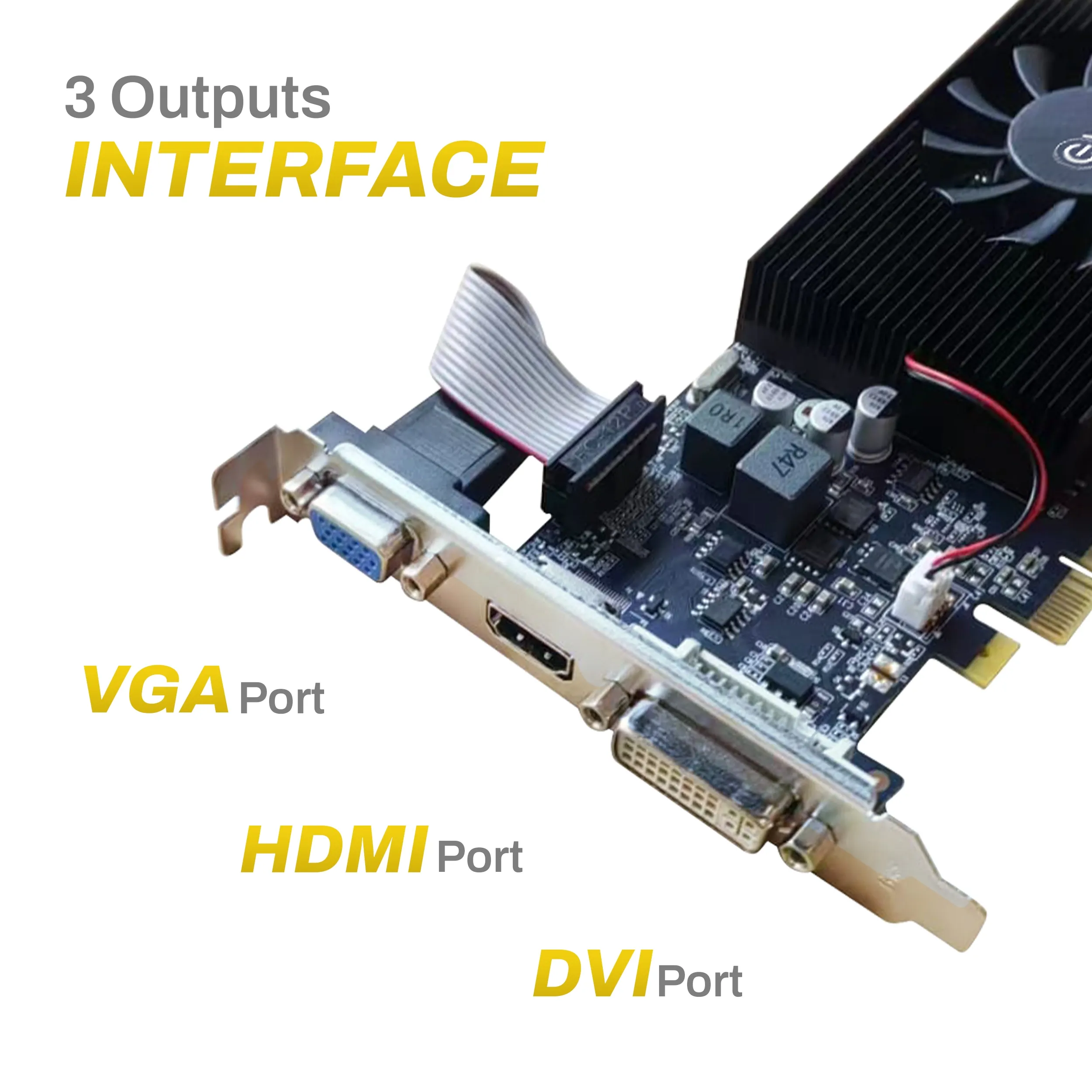 EVM Nvidia Graphic Card GT740 4GB DDR3 With HDMI, DVI, VGA Port view 4